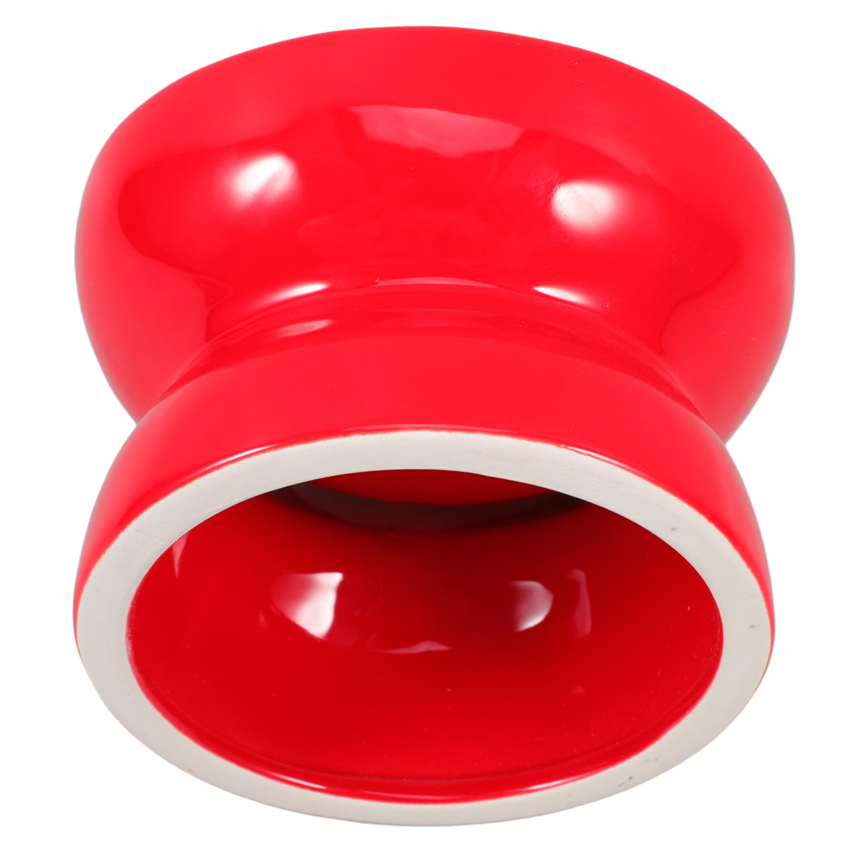 GALPADA High Feet Ceramic Pet Feeding Bowl Slanted Mouth Cats Durable Dish Red S Lightweight Travel Friendly Pet Food Bowl