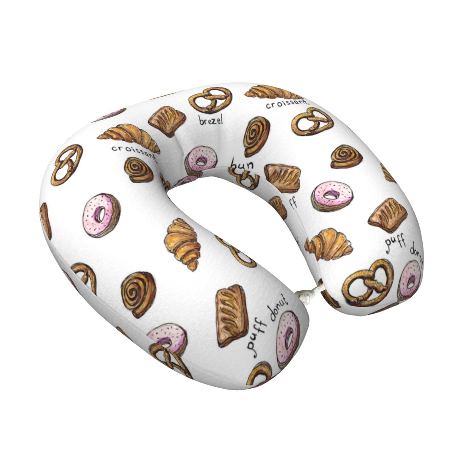 LKYMOH Croissant, Travel Neck Pillow U-Shaped Memory Neck Support Soft Comfortable With Washable Cover For Airplane Car Traveling and Office
