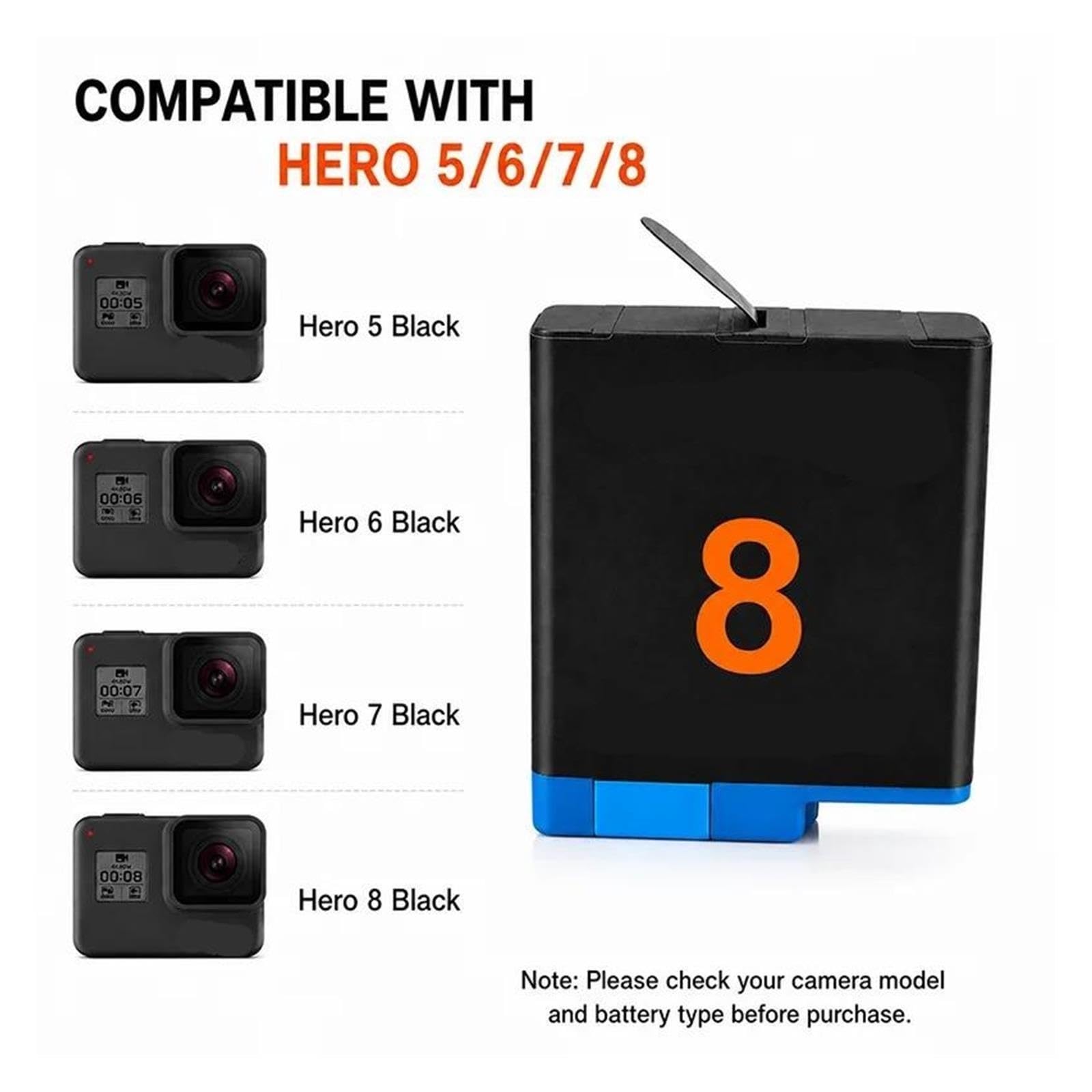Batteria Compatibile Con Hero 5 Hero 6 Hero 7 1800 MAh