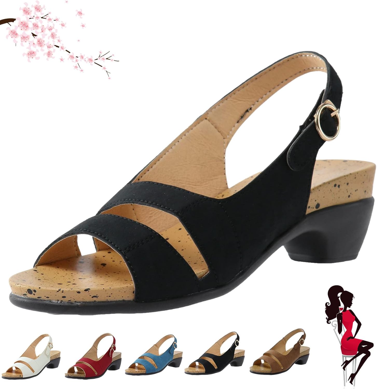 Cridano Libiyi Sandals Women, Women'S Libiyi Comfy Orthotic Chunky Sandals, Zekear