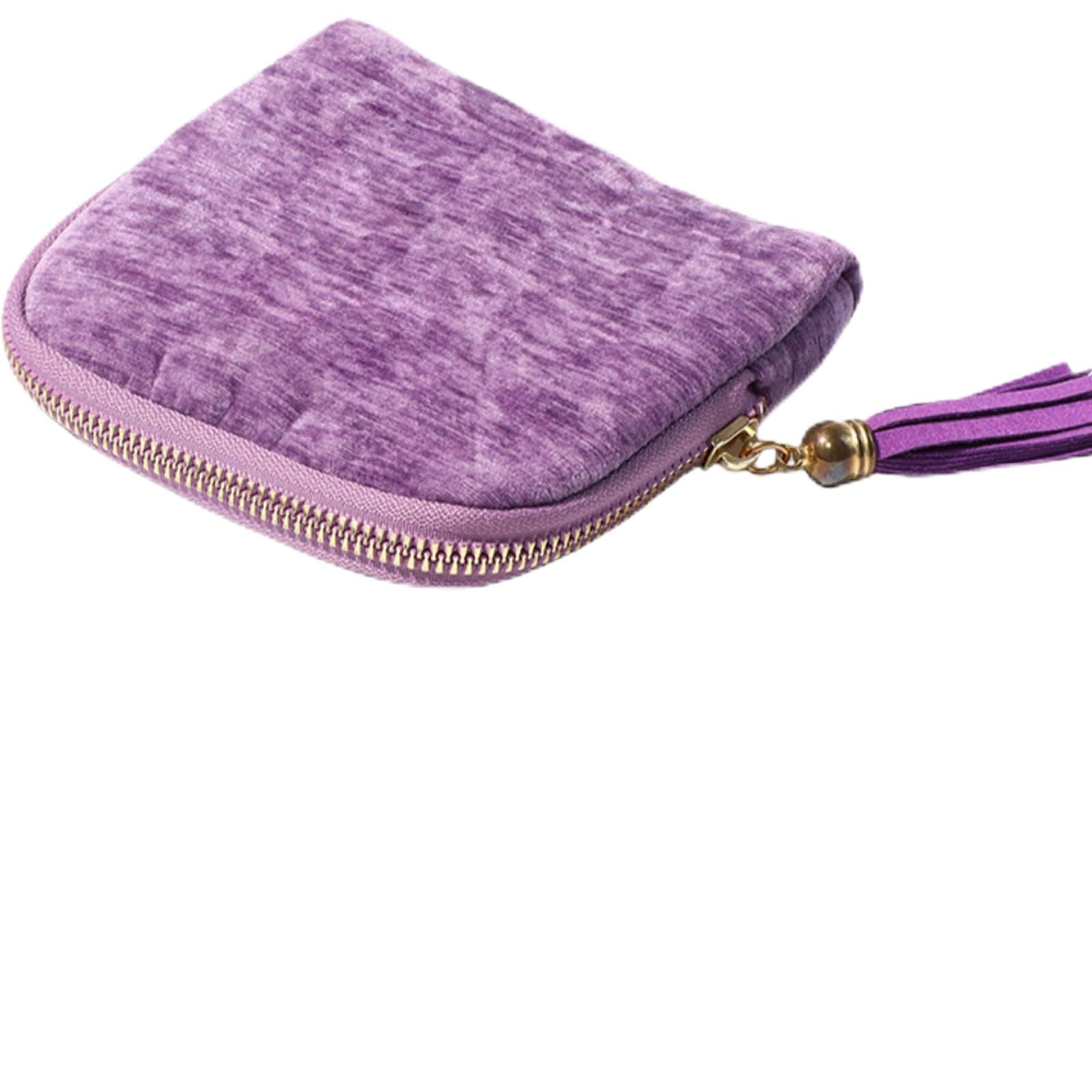 Lavogel Cute Coin Purse Small Travel Jewelry Case with Tassel Mini Travel Jewelry Bag Organizer Pouch for Coins Bracelets, Fashion Accessories Mini