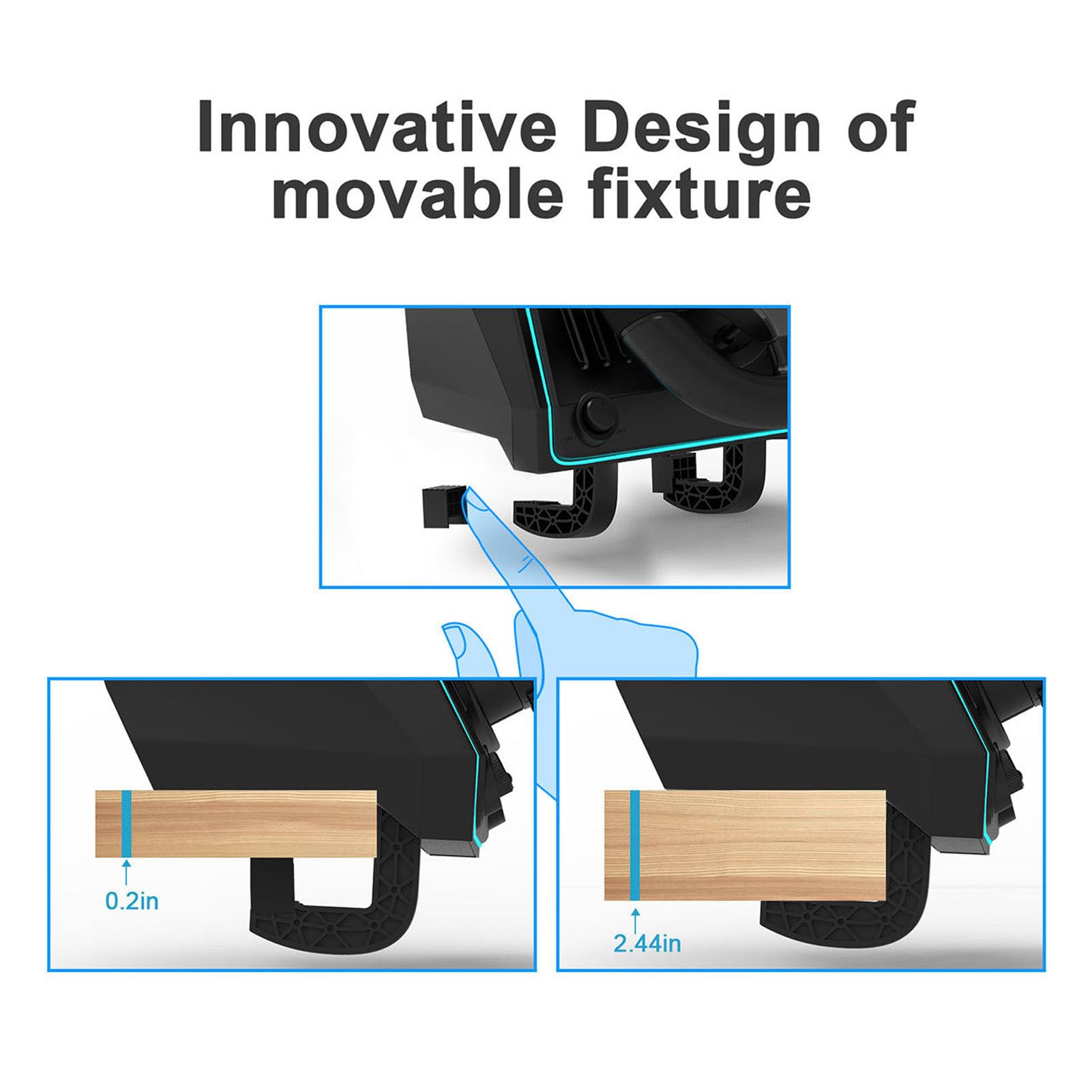 Volante de Carreras Universal Driving Force, Portátil y Desmontable con Práctico Accesorio de Abrazadera