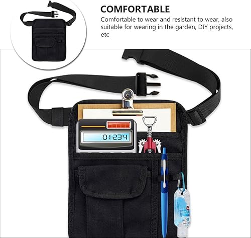 Miniatura 4 de SEWACC Riñonera para restaurante para camarera, bolsa de accesorios con hebilla de cinturón ajustable, bolsa de dinero, bolsa de trabajo para