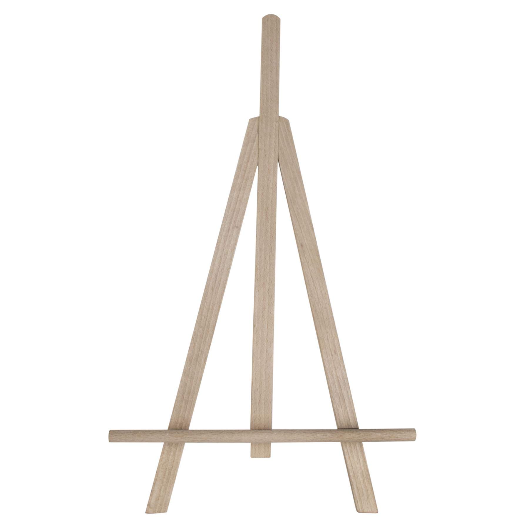WooDeeDoo (6 Pcs.) Large Wooden Table Top LUX Easel | 45 cm | Deep Holder | Solid Beech Wood Desk Art Canvas Display Stand for Cards Pictures Photos Crafts up to 35 cm