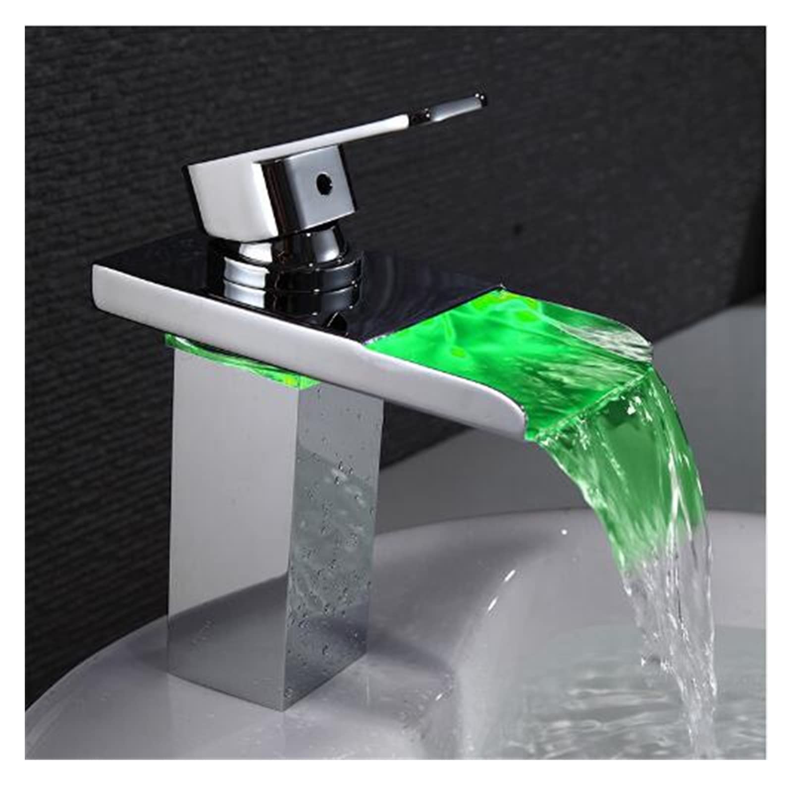 Flexible Swivel Tap, Tap Temperature Controlled Faucet,LED Crane Modern Water Bathroom,Waterfall, Faucets(Chrome Short)