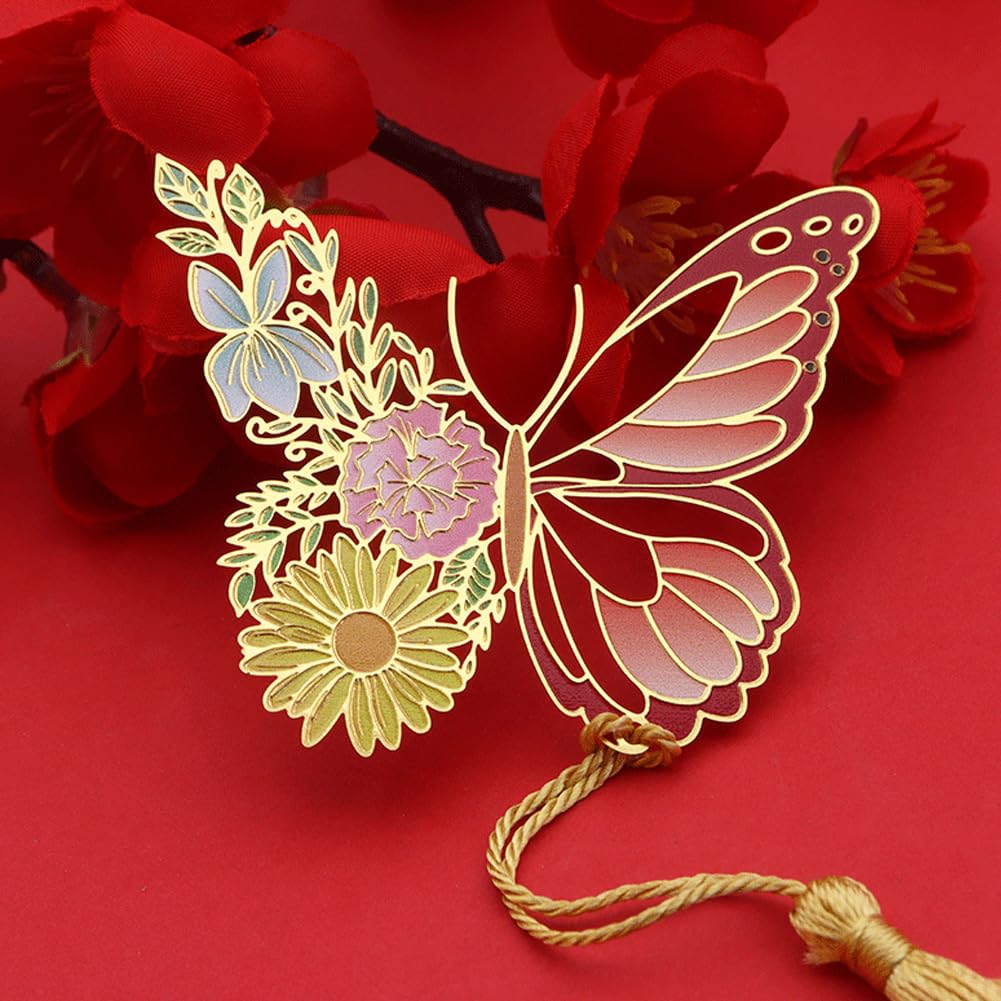 4Pcs Metal Butterfly Bookmarks With Chain - Cute Reading Bookmarks For Women & Girls