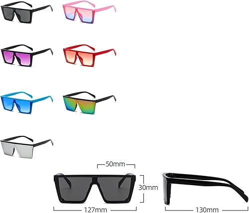 Miniatura 3 de Gafas de sol cuadradas de gran tamaño para niñas y niños, gafas de sol de marco grande con parte superior plana de moda para niños