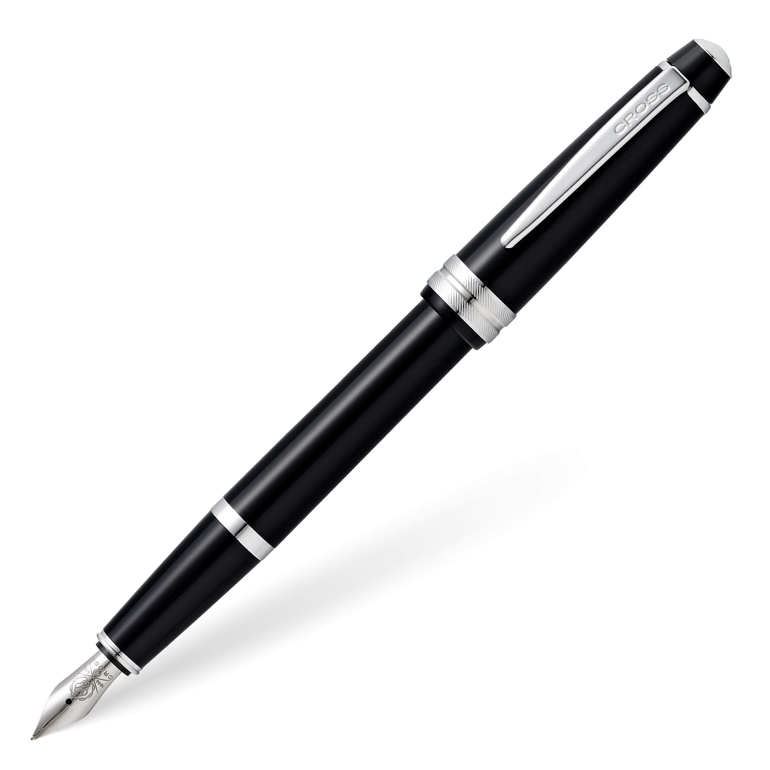 Cross Bailey Light Polished Resin Refillable Fountain Pen, Extra-Fine Nib, Includes Premium Gift Box - Black