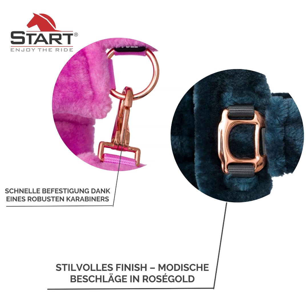 Start Halfter Plüsch mit Teddy-Kunstfell – weich gepolstert & verstellbar – Komfort Nylon Halfter für Pferde, robust, langlebig & pflegeleicht (Bordeaux, Full (Warmblut))