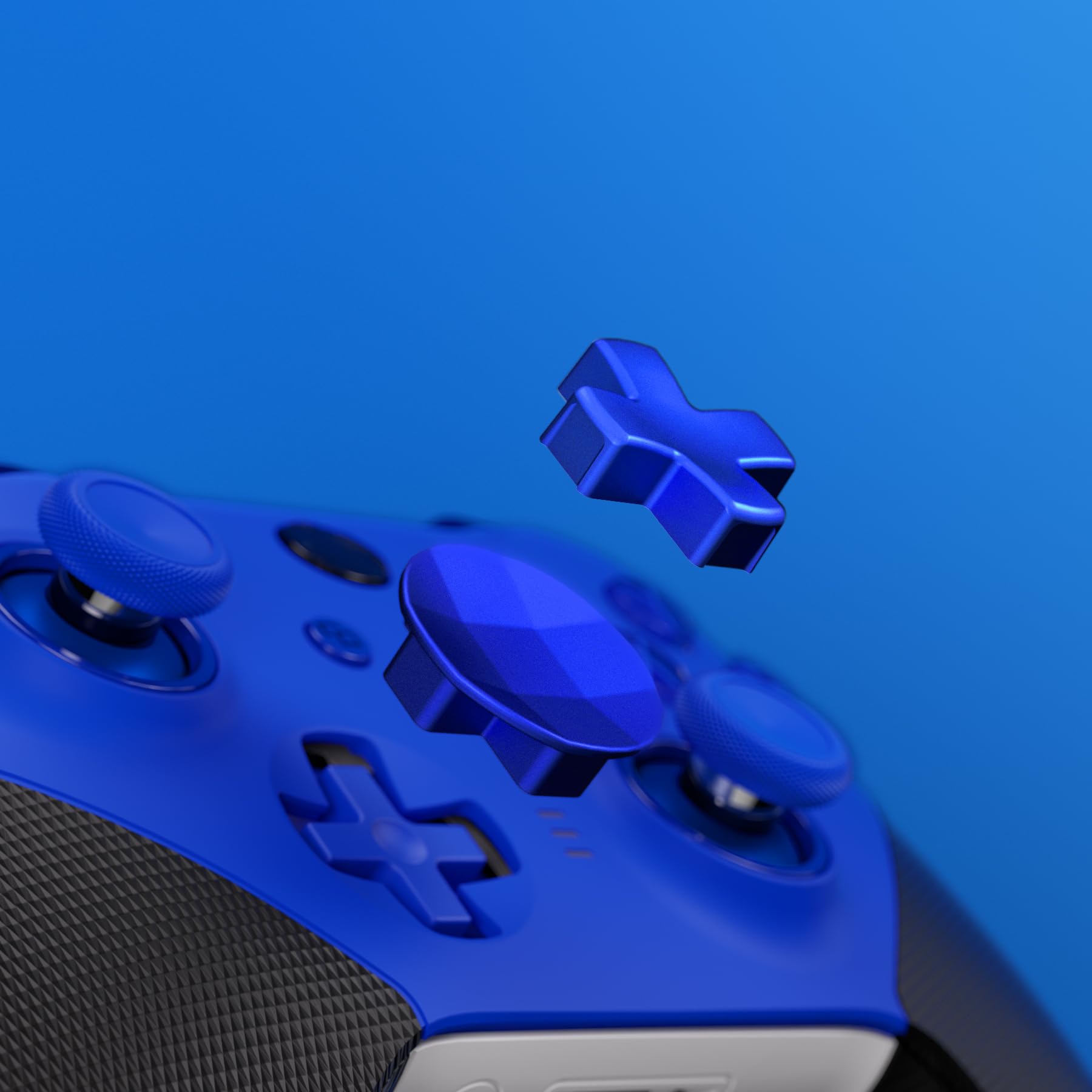 eXtremeRate 13 en 1 Component Pack Kit para Xbox Elite Series 2 Control 6 Joysticks Metálicos & Herramienta de Ajuste 2 D-Pads 4 Paletas para Xbox Elite Series 2 Core-Azul & Plata Metalizado
