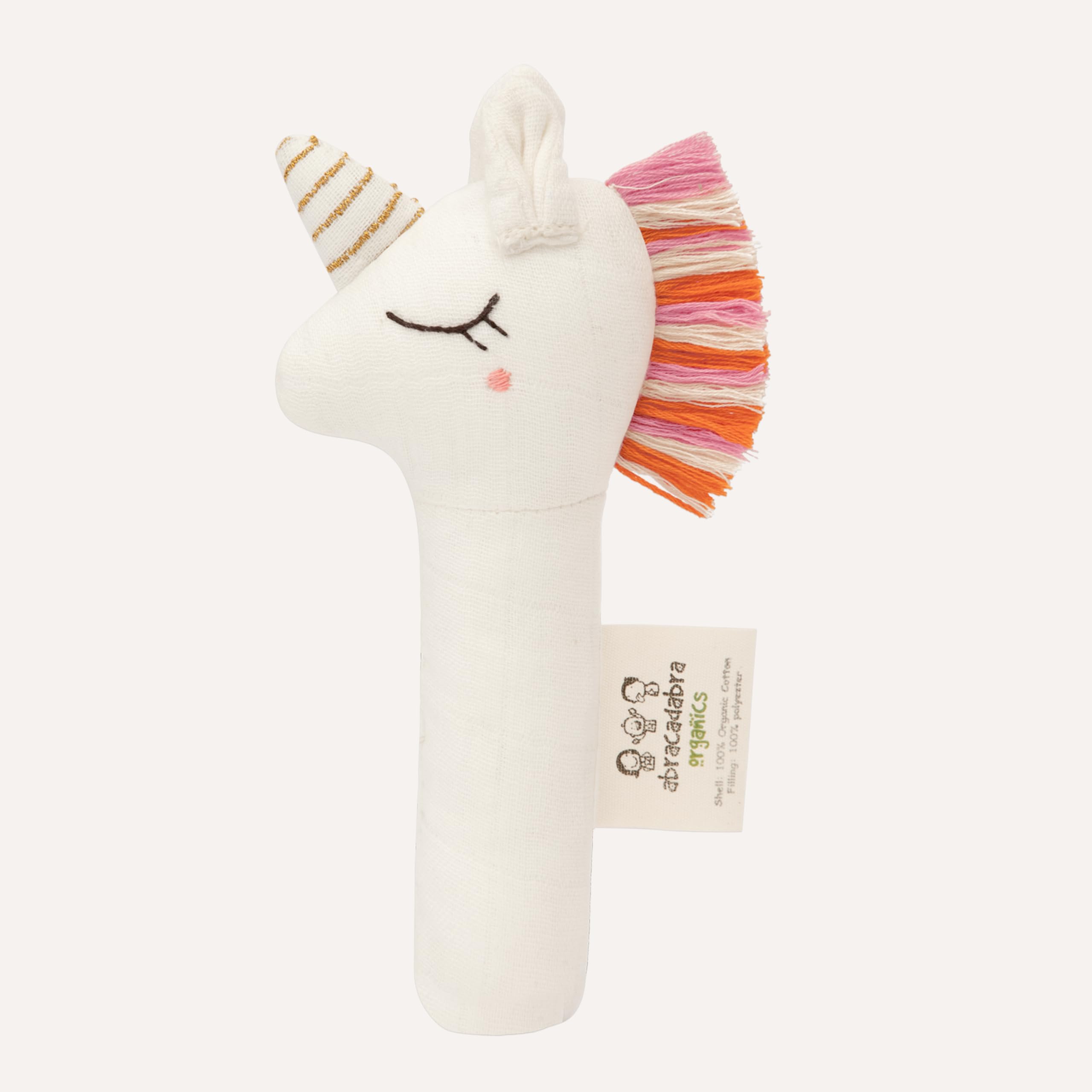 abracadabra Organics Collectible Unicorn Hand Rattle - White (B0CKRB1CR9) Amazon Price History, Amazon Price Tracker