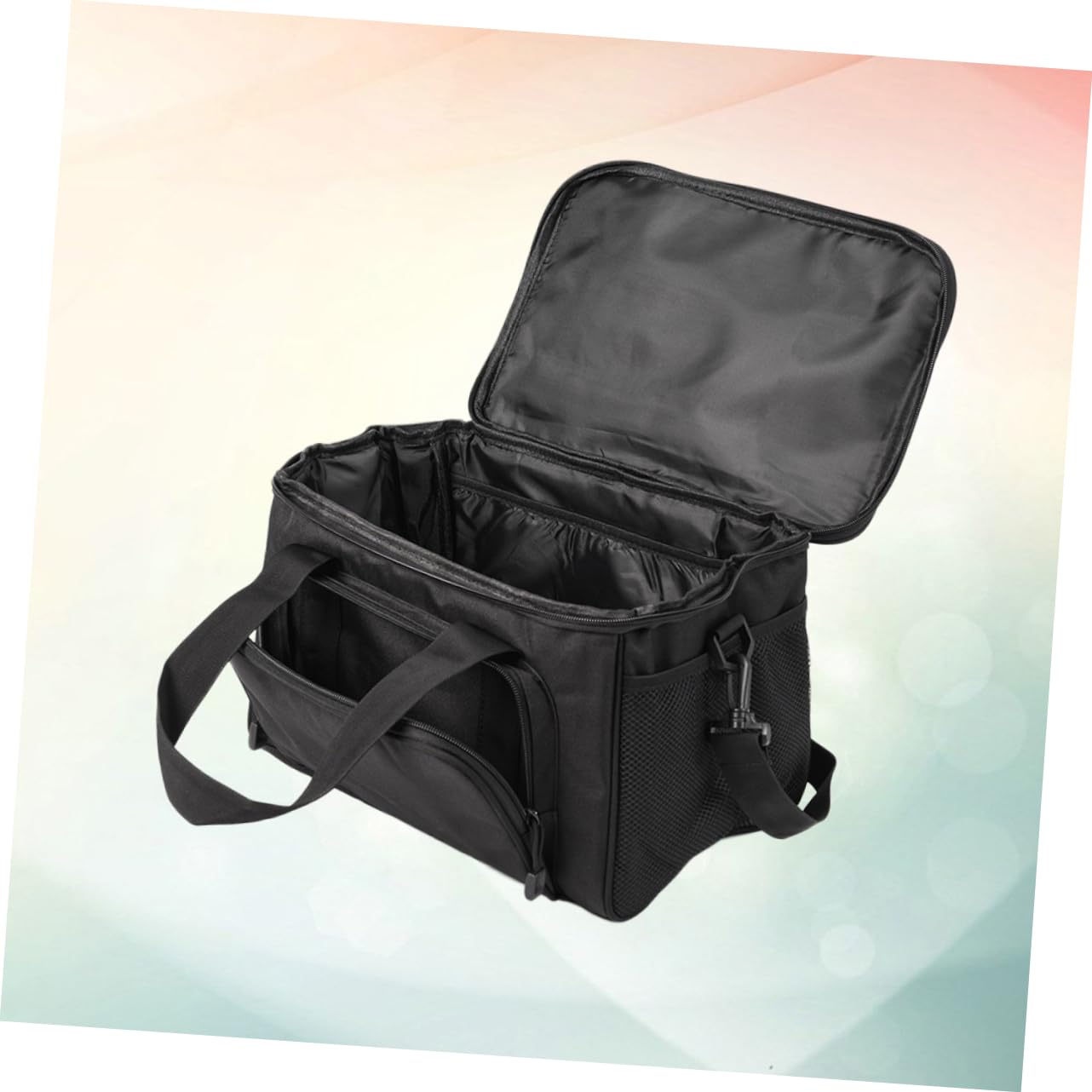 Mikinona Pêche en Tissu Oxford Noir, Bandoulière Amovible et Design Multi-Poches pour Rangement D'accessoires de Pêche