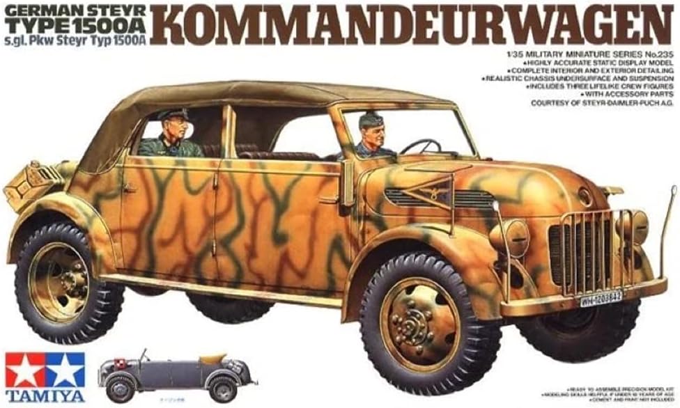 Tamiya 300035235 1:35 WWII German Steyr Type 1500A Commander Car (2)
