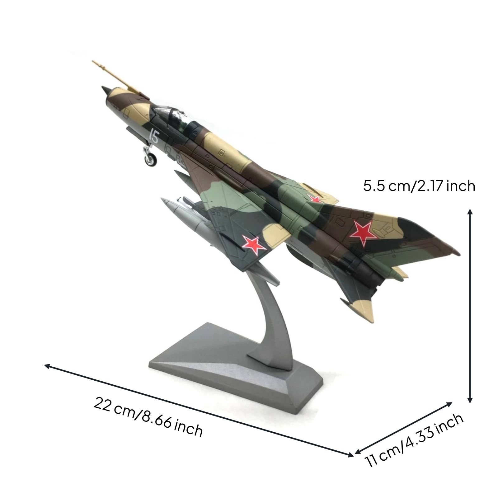 Baoblaze Simulated Aircraft Modelo de Avión de Aeronave Militar a Escala Maqueta de Colección Avión de Exhibición Aleación Sólida con Transparente