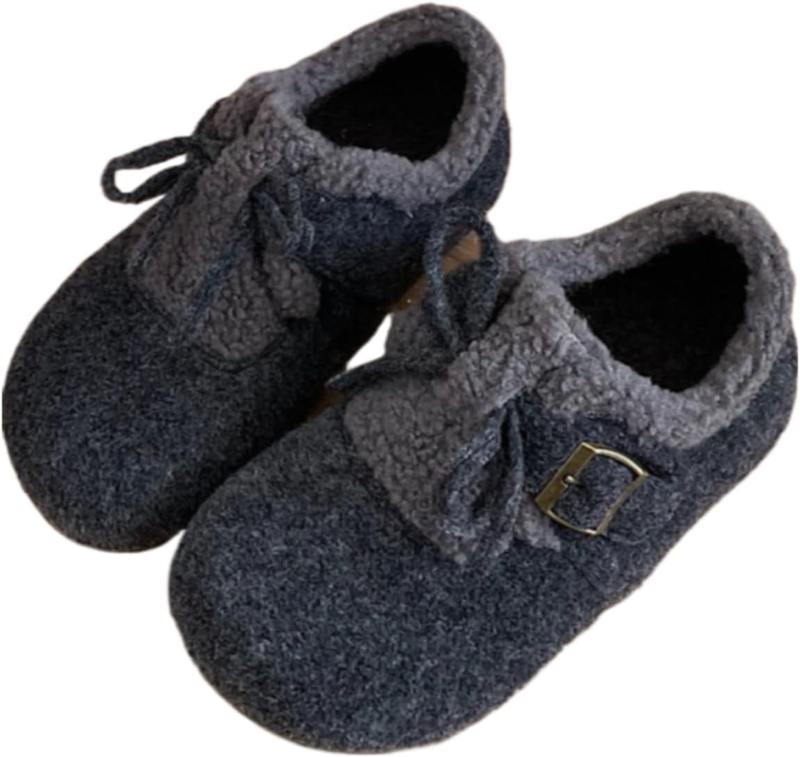 Women's Cute Furry Snow Boots, 3-5CM Platform Winter Boots with Soft Plush Lining, Round Toe Cozy Cotton Shoes (grey,6.5)