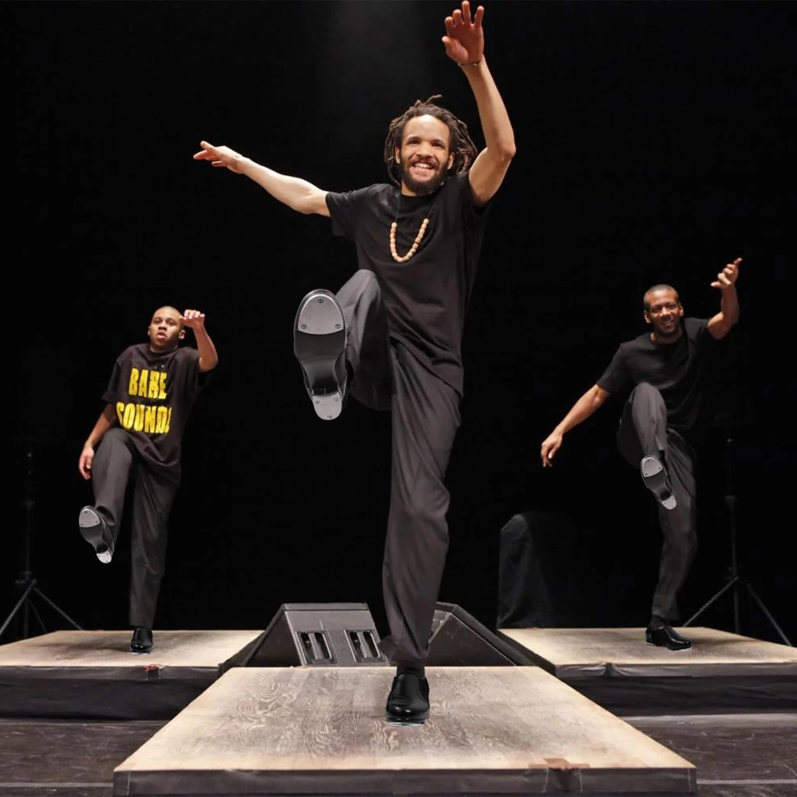 Zapatos de cuero para bailar jazz negros para hombres