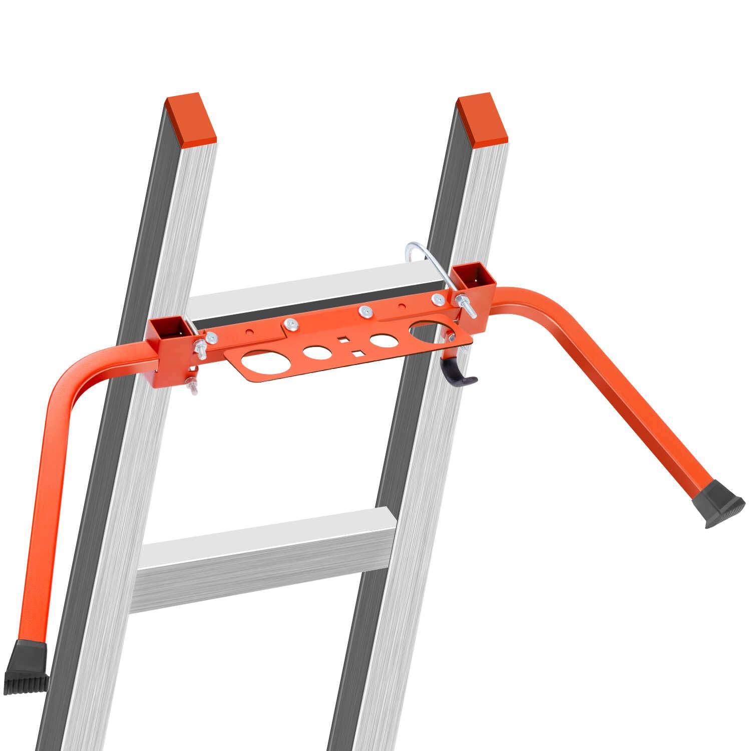 Ladder Stand Off with Tool Tray & Hook - Heavy Duty Roof Gutter Guard, Universal Ladder Stabilizer for Gutters/Windows, Safe Stabilizer for All Ladder Types
