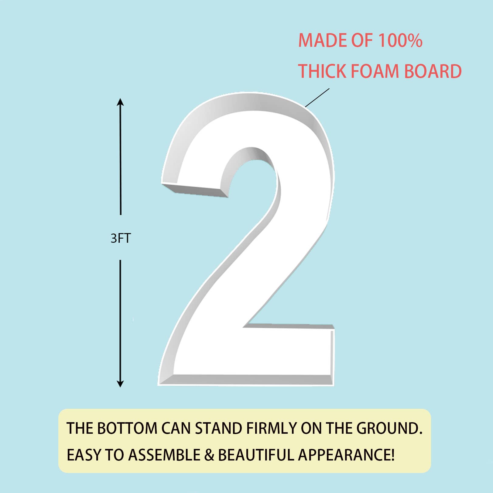 DZDY 3FT Tall Mosaic Balloon Frame Big Marquee Light Alphanumeric Birthday Party and Party, Wedding Background Decoration Foam Board ??ê2??ë