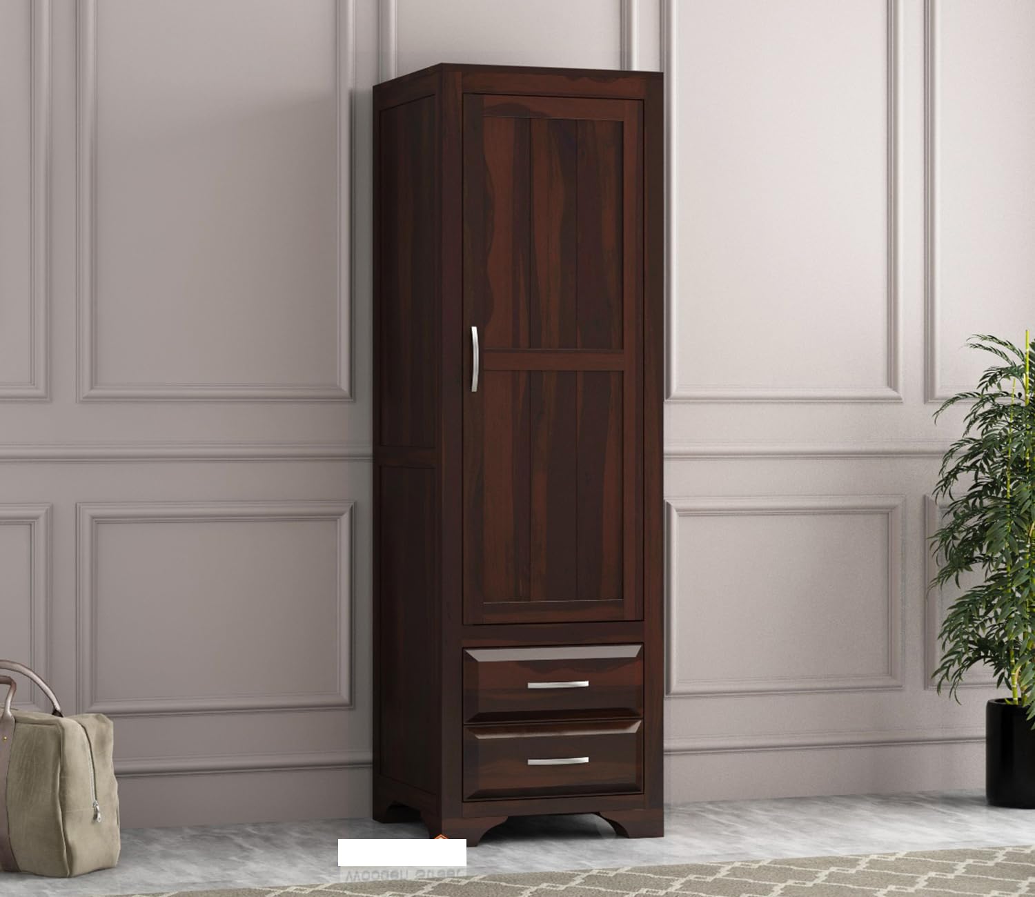 KUSUM HANDICRAFTS Solid Sheesham Wood Single Door 1-Door Wardrobe ...