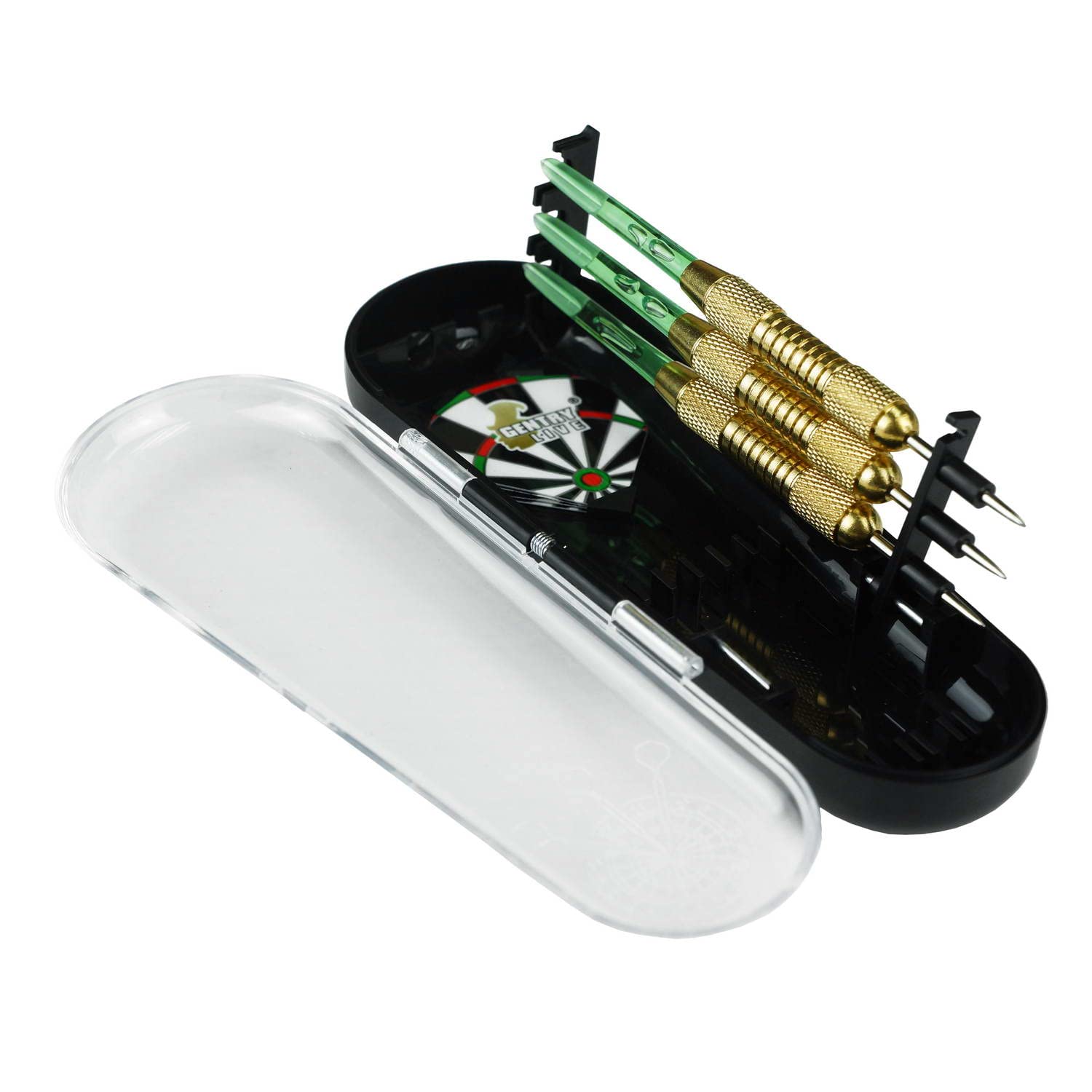 Gentry Live 3 Steel Tip Darts, Professional Metal Dart Tips Set 20 21 21.5 22 Grams with Shafts and Flights + Dart Case (21)