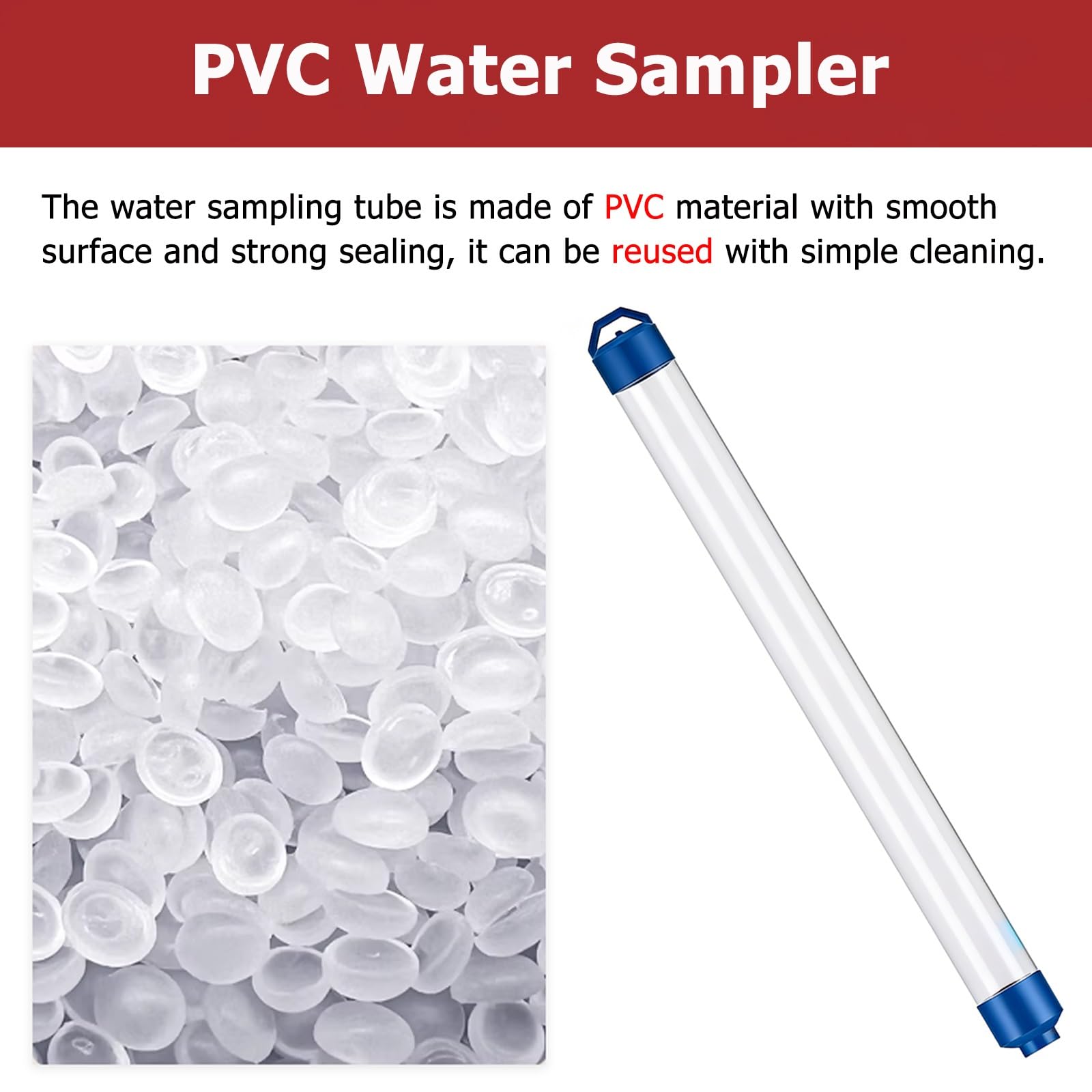 Campioni d'Acqua Kit per Il Campionamento dell'Acqua con 1 Valvola Regolazione E Fune 10m, Campionatore per Liquidi 250 500 1000ml, Campionatore A Immersione Sottile(37 1/5 in(945mm)-1000ml)