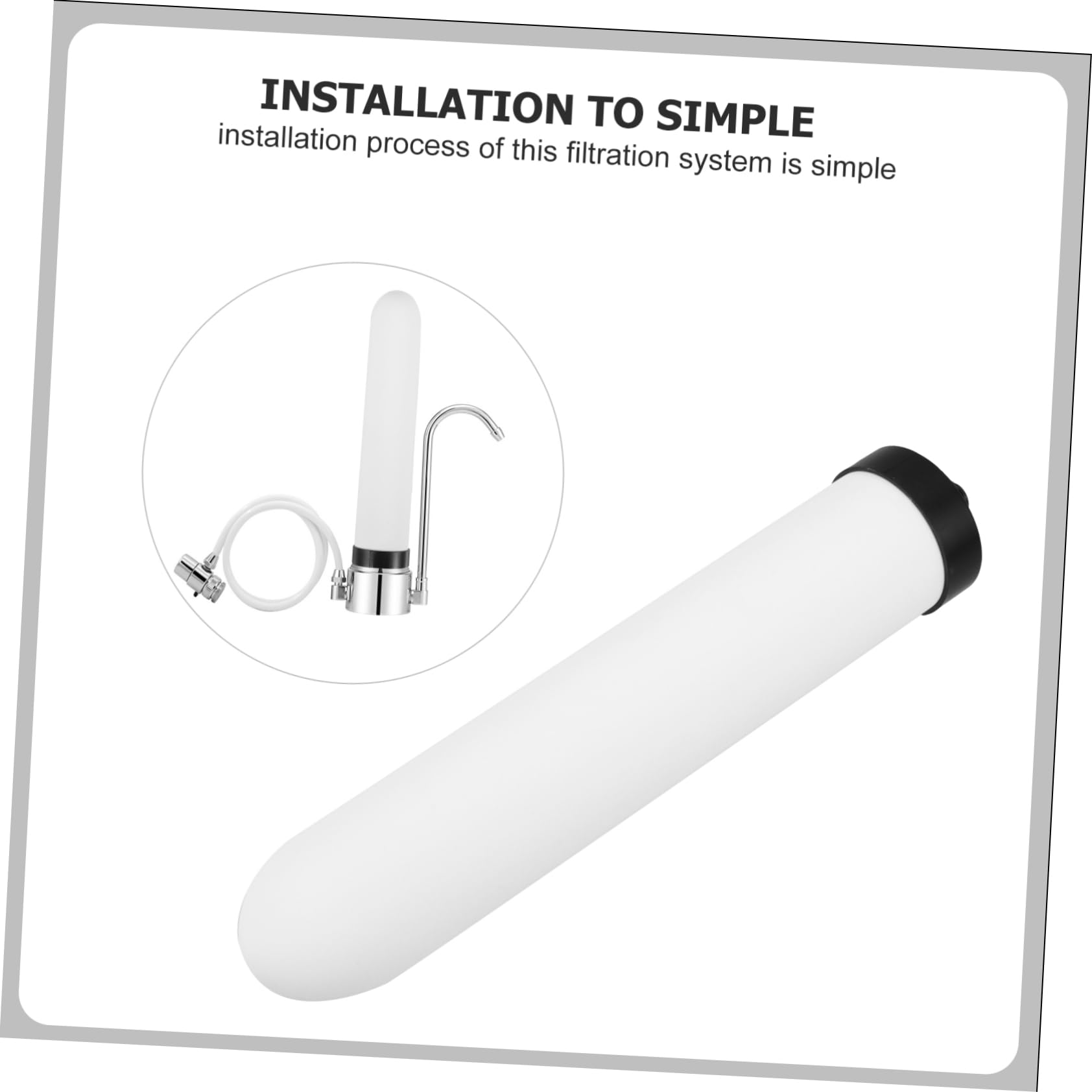 2 Pièces Cartouche de Filtration en Céramique Beige Compatible Système de Filtration sur Comptoir Installation Pratique pour Eau Potable