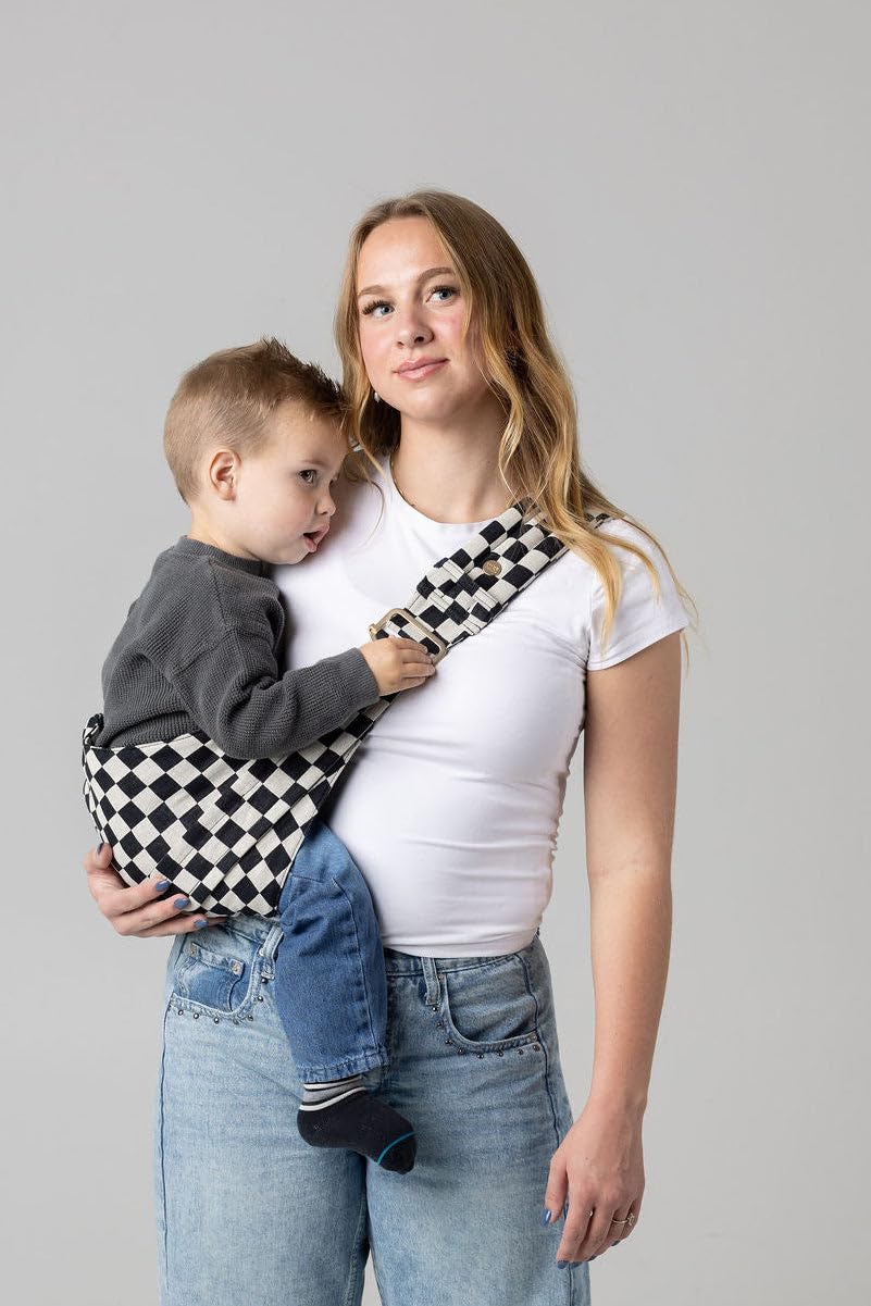 Mabē Monarch Toddler Sling Carrier – Ergonomic Hip Carry Support for Toddlers – Adjustable and Breathable Sling for Easy Up/Down & Comfortable Holding