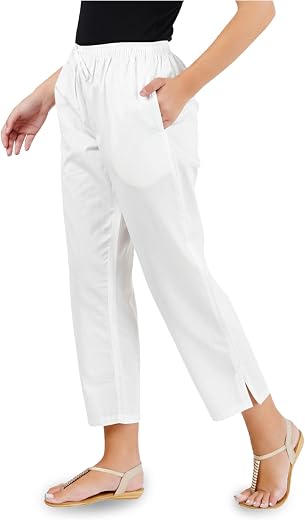 Happy Bunny Parallel Pants for Women 100% Cotton Ankle Length Trousers Regular Fit with Elastic Drawstring Stylish & Pocke...