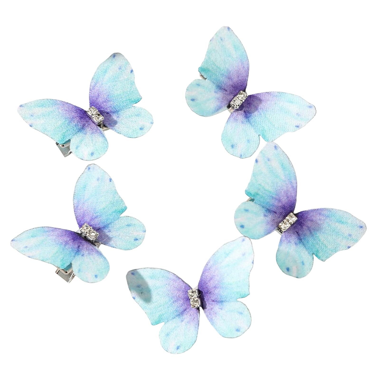 MICFENY 5PCS Fabric Butterfly Hair Clip 2000s Hairpin For Themed Event Birthdays Weddings And Casual Wear Women Girl Hair Decors