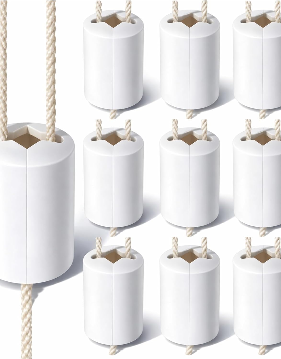10 Pack Breakaway Cord Condensers for Window Blinds – Anti-Strangulation Safety Pull Cord Tensioner, Pet Friendly, Universal Fit for Horizontal, Mini, Faux Wood & Aluminum Blinds (White)