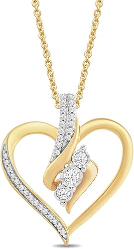 Vista 11 de Yaxa Essentials Collar con colgante de diamantes de 3 piedras (1/4 cttw), 18 pulgadas (anteriormente colección Yaxa)