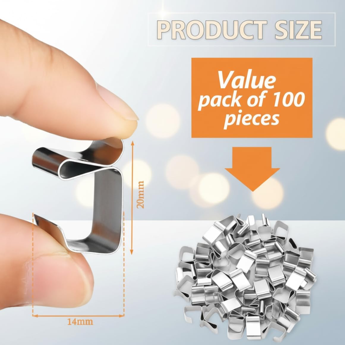 Galvanized Christmas Gutter Hook Clips 100 Pcs for String Lights Rust-Resistant Outdoor Hanging Decor, Outdoor Holiday Light Gutter Hangers