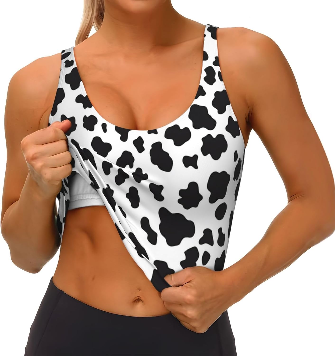 Sports Bras for Women U Back Womens Tank Tops with Built in Bras Padded Crop Workout Tops Longline Yoga Bra Top - Image 3