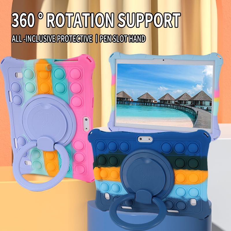 Coque silicone bleu foncé rotative 360 pour Winsing 10 pouces