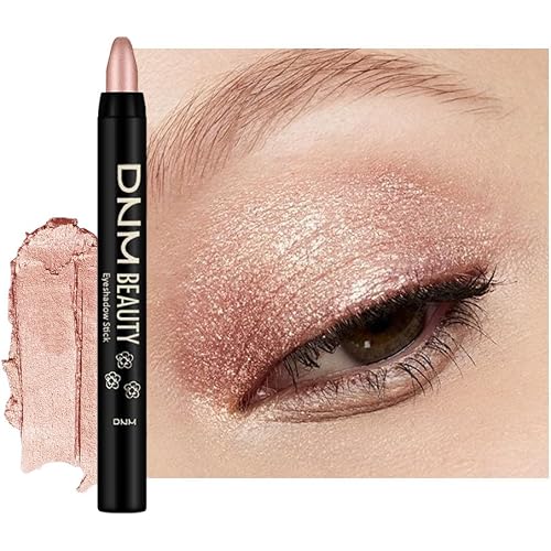 Kaely Cream Eye Shadow Sticks, Rose Gold Shimmer Eyeliner Pencil Eyeshadow Palette Makeup, Eye Highlighter Brightener Stick for Older Women Waterproof Pigmented, sombras para ojos, New-83