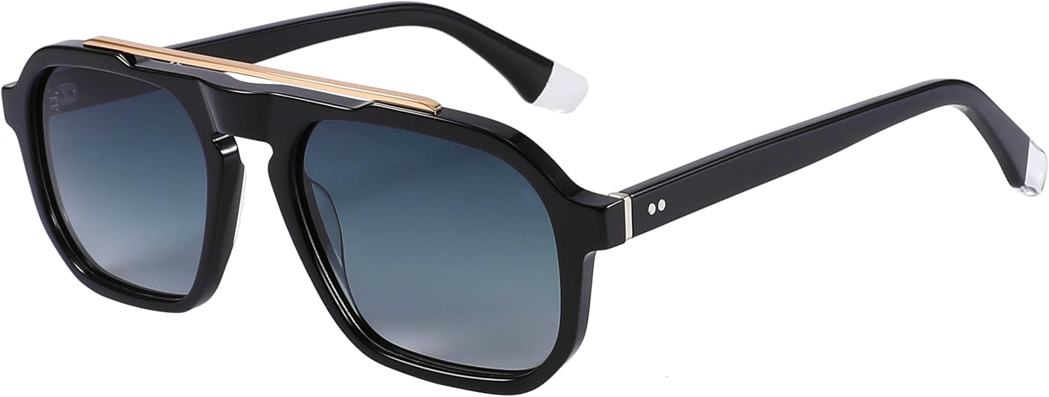 OUANGANC Square Aviator Polarized Sunglasses for Women Men 70s Vintage
