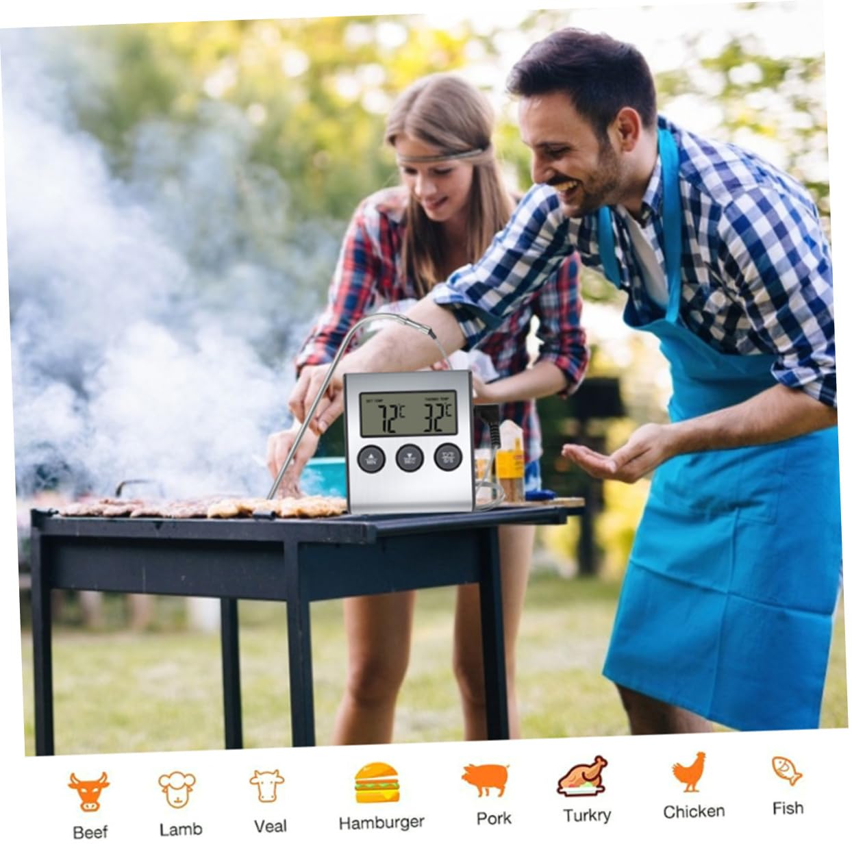 Amosfun 2 Set termometro a griglia strumento da cucina sensore di temperatura termometro cucina termometri per cucina termometro per barbecue per carne termometro per cucina addominali