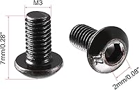 Vista 2 de uxcell M3x6mm - Tornillo hexagonal con cabeza de botón de rosca, 100