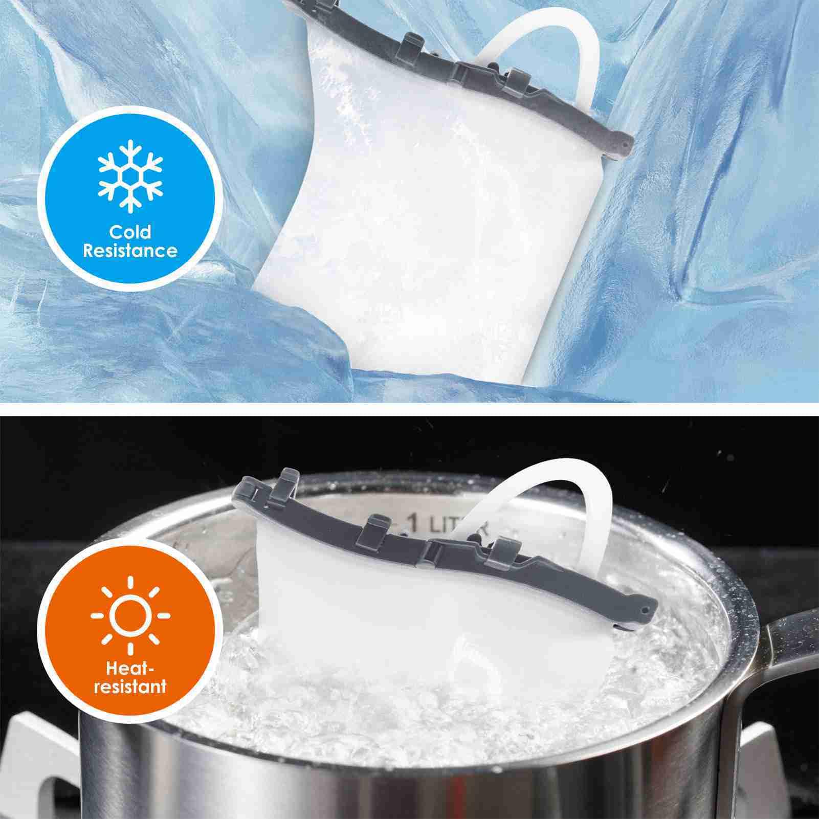 Wiederverwendbares Silikon-Getränkebeutel-Set mit Strohhalmen, 1,5 L, Lebensmittelecht, Gefriergeeignet, Spülmaschinenfest, Saftbeutel für Partys Im Freien
