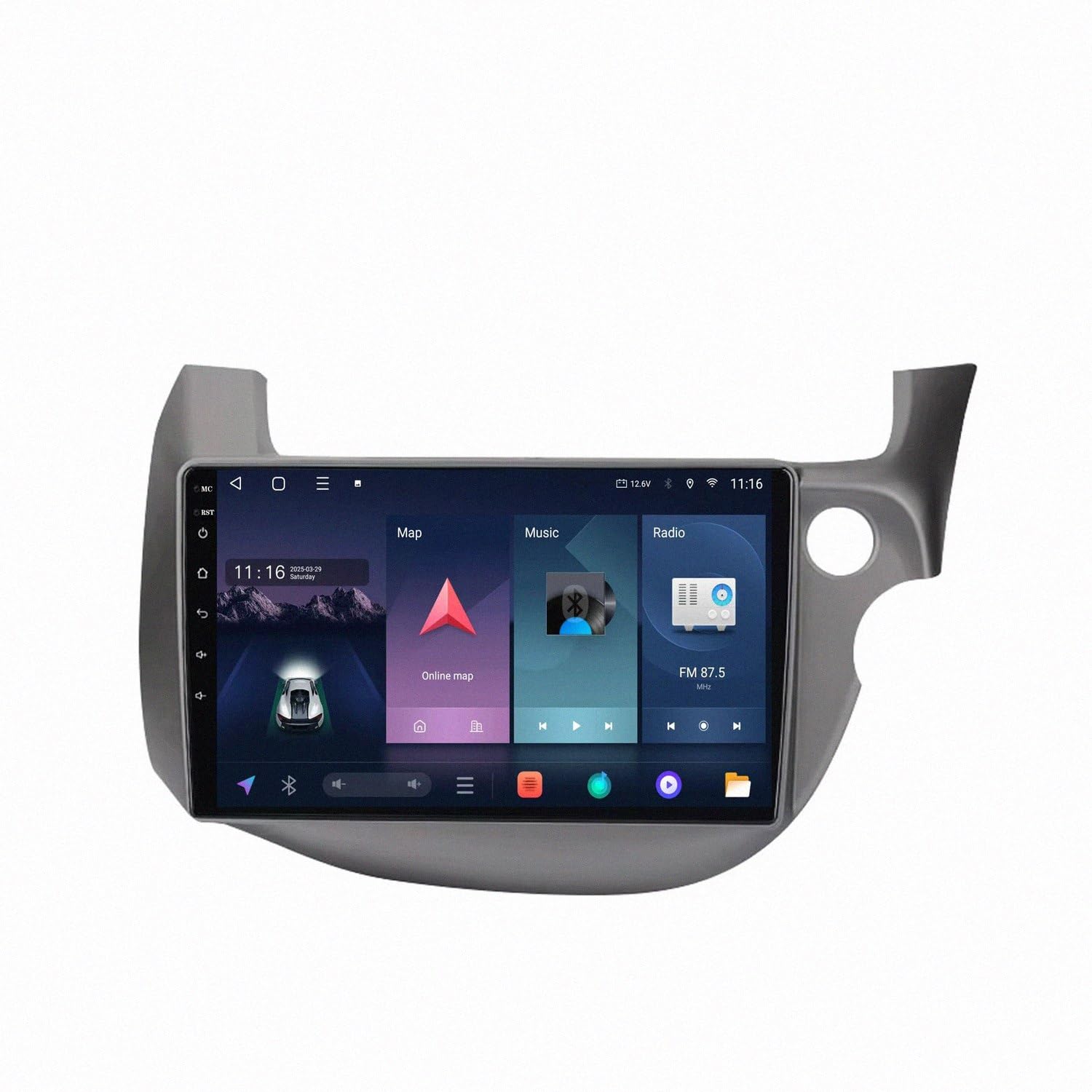 Radio Macchina Touch Screen per Honda Jazz Fit 2007-2013 Wireless Carplay Android Auto Stereo Auto Bluetooth Ips con Pantalla Táctil con Gps, 8 Nucleo 4G+64G