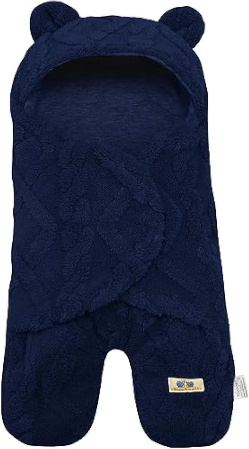 BlueSnail Comfortable Swaddling Blanket,Breathable and Soft Newborn Receiving Blanket (Navy)