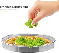 Vista 4 de Yardwe Anillo de cocina para pizza de 9.05 pulgadas, herramienta de hornear de acero inoxidable, anillo de cocción profunda para añadir coberturas