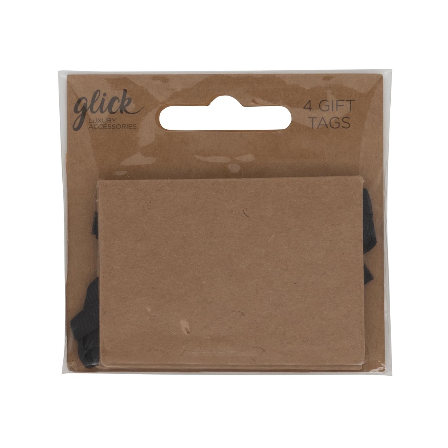 Glick Pack of 4 Plain Kraft Gift Tags to Accessorise Your Gifts Beautifully, Gift Tags, 7 x 5 cms