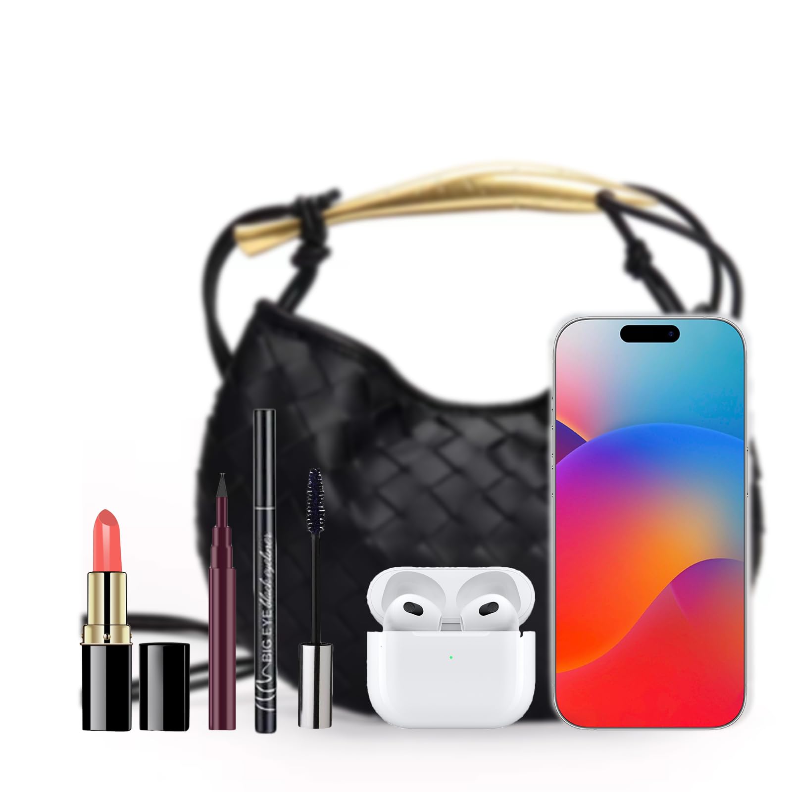 FEOFFSFEOFFS Woven Leather Dumpling Bag Dinner Handbag For Women Purse Hobo Bag Knotted Evening Bag Shoulder Bag