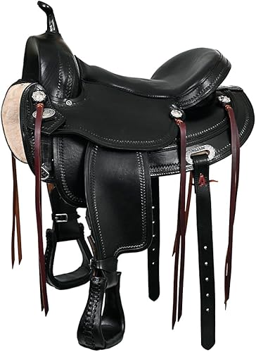 HILASON Flex Tree Western Horse Saddle American Leather Trail