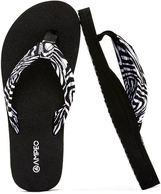 Ampeo Women's Arch Support Flip Flops Comfortable Casual Summer Beach Thong Sandals