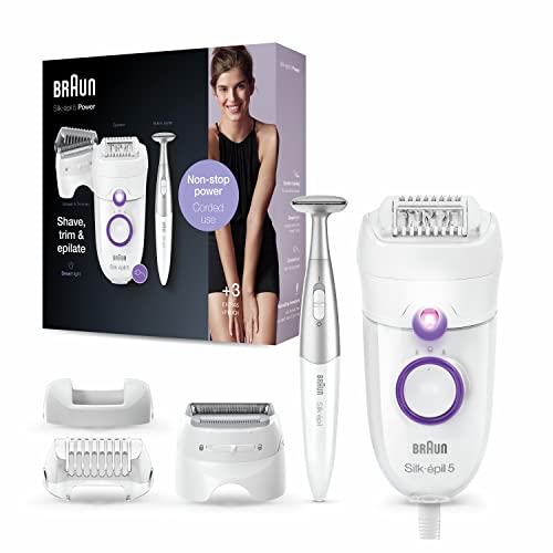 Braun Silk-épil 5-Depiladora Eléctrica Mujer, Depilación Suave, Energía Ininterrumpida Con...