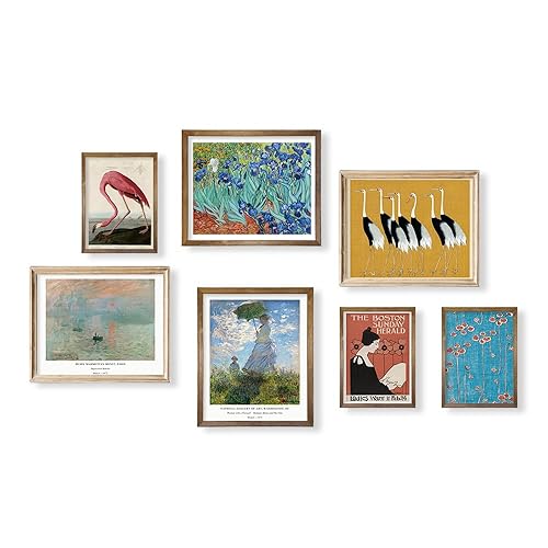 Eclectic Wall Art Decor - Maximalist Prints Room Decor - Modern Museum Pictures - Classic Monet Van Gogh Painting - Japanese Art Wall Decor -