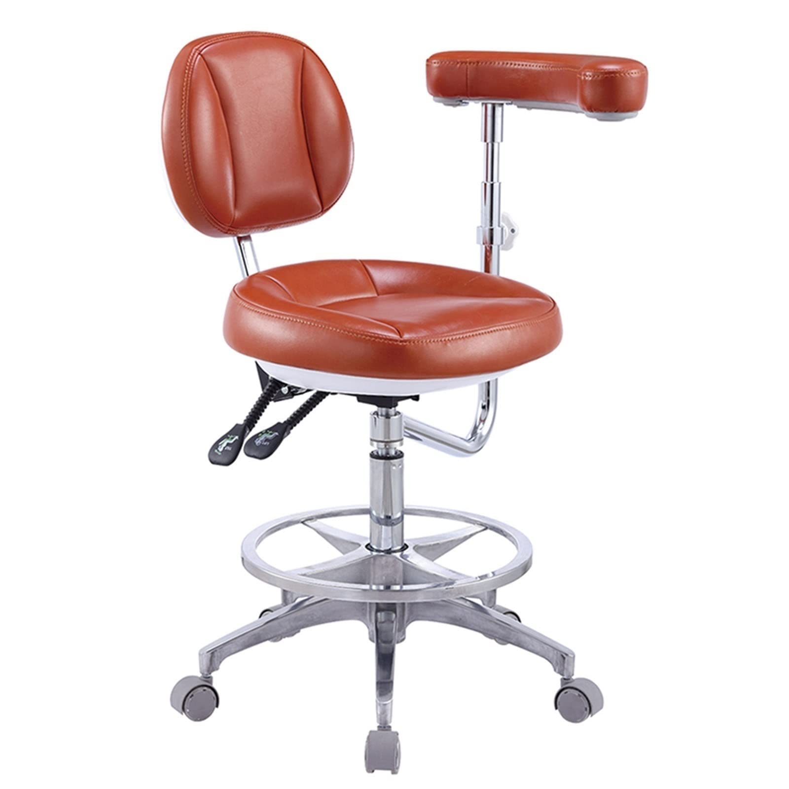Chaise de bureau sans roues pivotante pour le salon, chaise de maquillage, chaise de bureau ergonomique rembourrée en tissu, chaises de bureau sans accoudoirs (couleur : gris pu