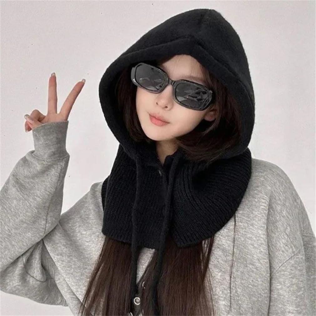 Hats and Scarf Set Warm Women Knitted Beanie Wool Pullover Hat